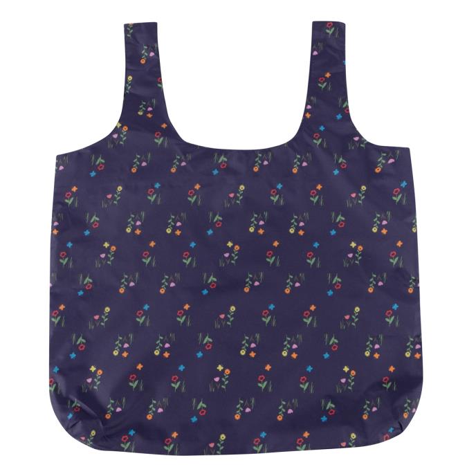 totes ECO-BRELLA® & Matching Bag in Bag Umbrella Shopper Navy Fowers (3 Section) Extra Image 4